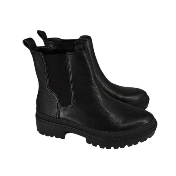 Lucky Brand Emali Chelsea Boots Leather Lug Sole Platform Size 8 Women Bikercore - Picture 2 of 11